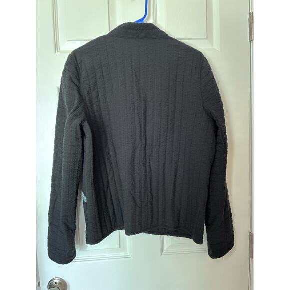 Pure Jill Seersucker Quilted Jacket Womens Size M Black Open Front Blazer - Picture 15 of 15